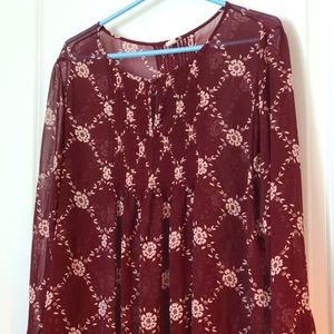 Old Navy shear burgundy blouse XL